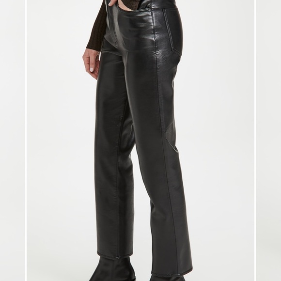 NWT Agolde Black Leather Pants - Picture 5 of 9